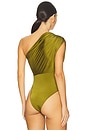 view 4 of 5 BODY DRAPEADO ASSIMÉTRICO in Vert Militaire