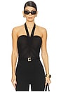 view 1 of 5 Strap Halter Neck Bodysuit in Black