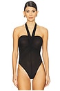 view 2 of 5 Strap Halter Neck Bodysuit in Black
