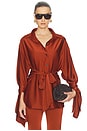 view 1 of 4 Oversize Knot Detail Shirt in Brique