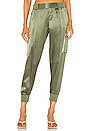 view 1 of 4 Silk Cargo Pull On Pants in Agave