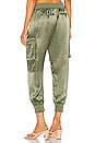 view 3 of 4 Silk Cargo Pull On Pants in Agave