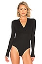 view 2 of 5 Trapunto V Neck Bodysuit in Black