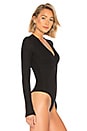 view 3 of 5 Trapunto V Neck Bodysuit in Black