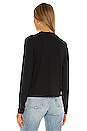 view 3 of 4 Micro Modal Ribbed Long Sleeve Crew Top in Black