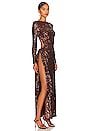 view 3 of 5 VESTIDO GABRIELLE in Chocolate Sequins