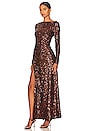 view 4 of 5 VESTIDO GABRIELLE in Chocolate Sequins