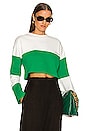 view 1 of 4 SPORTSCLUB Team Player Crop Jumper in White & Kelly Green