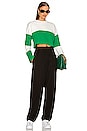 view 4 of 4 SPORTSCLUB Team Player Crop Jumper in White & Kelly Green