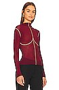 view 2 of 4 x Lara Worthington Mesh Top in Maroon