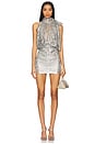 view 1 of 4 Halter Mini Dress in Silver