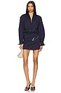 view 1 of 3 Long Sleeve Shirt Mini Dress in Navy Blue