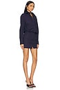 view 2 of 3 Long Sleeve Shirt Mini Dress in Navy Blue