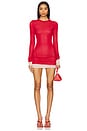 view 1 of 4 Long Sleeve Mini Dress in Red & Pink