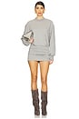 view 1 of 3 Long Sleeve Mini Dress in Melange Grey