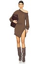 view 1 of 5 Long Sleeve Mini Dress in Fade Brown