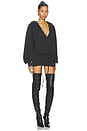 view 3 of 4 Hoodie Mini Dress in Faded Black