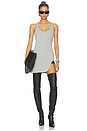 view 1 of 3 Tank High Slit Mini Dress in Melange Grey