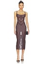 view 2 of 4 VESTIDO MIDI in Brown