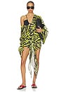 view 1 of 4 Zebra Wrap Mini Dress in Black & Yellow