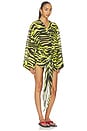 view 3 of 4 Zebra Wrap Mini Dress in Black & Yellow