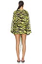 view 4 of 4 Zebra Wrap Mini Dress in Black & Yellow