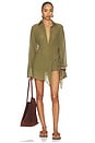view 1 of 4 Shirt Mini Dress in Military Green