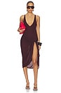 view 1 of 5 High Slit Midi Dress in Dark Grapes