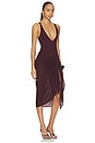 view 2 of 5 High Slit Midi Dress in Dark Grapes