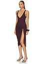 view 3 of 5 High Slit Midi Dress in Dark Grapes