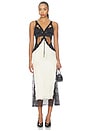 view 1 of 4 Cut Out Lace Midi Dress in Black & Ivory