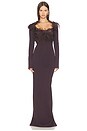view 2 of 4 Long Feather Gown in Dark Brown
