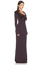 view 3 of 4 Long Feather Gown in Dark Brown