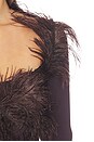 view 4 of 4 Long Feather Gown in Dark Brown