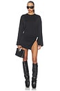 view 1 of 4 Drape Slit Mini Dress in Black