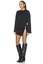 view 2 of 4 Drape Slit Mini Dress in Black