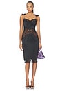 view 1 of 3 Bodycon Lace Midi Dress in Black