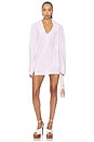 view 1 of 4 Shirt Mini Dress in White & Pink