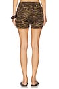 view 4 of 6 Zebra Printed Short in Dark Green & Dark Brown