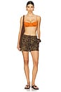 view 5 of 6 Zebra Printed Short in Dark Green & Dark Brown
