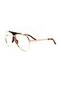 view 2 of 3 Aviator Optical Eyeglasses in Yellow Gold & T-shell
