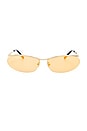 view 1 of 3 GAFAS DE SOL CHARLOTTE in Yellow Gold & Gold Mirror