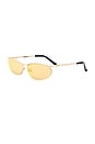 view 2 of 3 GAFAS DE SOL CHARLOTTE in Yellow Gold & Gold Mirror