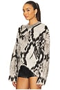 view 3 of 5 Brushed Python Sweater in White & Black