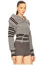 view 3 of 7 Geometric Cardigan in Melange Grey