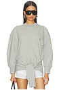 view 1 of 5 Fleece Tie Sweatshirt in Melange Grey