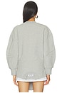 view 3 of 5 Fleece Tie Sweatshirt in Melange Grey