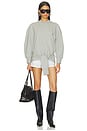view 4 of 5 Fleece Tie Sweatshirt in Melange Grey