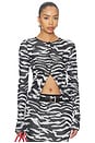 view 1 of 4 Zebra Cardigan in White & Black