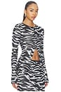 view 2 of 4 Zebra Cardigan in White & Black